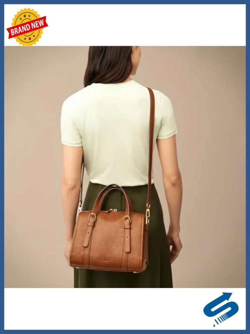 LiteHide Leather Satchel Handbag with Crossbody Strap